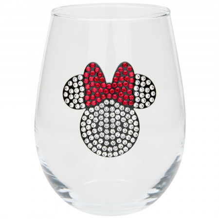 Minnie Mouse Rhinestone Icon Stemless Wine Glass